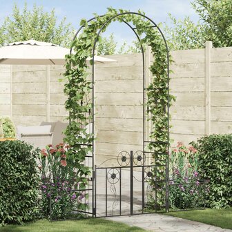Tuin Boog Effen Zwart 203 x 50 x 218 cm 1