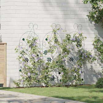 Tuinhek Latwerk 3 pcs Groen 112 x 40 cm Staal 1