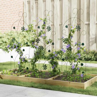 Tuinhek Latwerk 3 pcs Groen 112 x 40 cm Staal 4