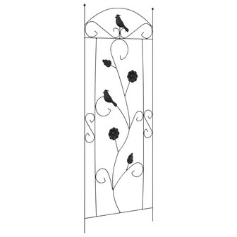 Tuinhek Latwerk 3 pcs Zwart 112 x 40 cm Staal 5