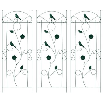 Tuinhek Latwerk 3 pcs Groen 112 x 40 cm Staal 2