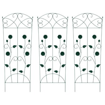 Tuinhek Latwerk 3 pcs Groen 112 x 40 cm Staal 2