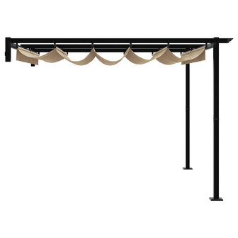 Wandgemonteerde Pergola Taupe Staal 5