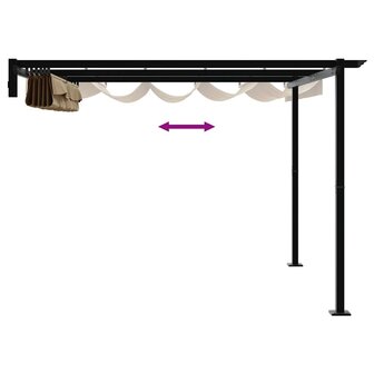 Wandgemonteerde Pergola Taupe Staal 9