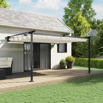 Wandgemonteerde Pergola Cr&egrave;me Staal 1
