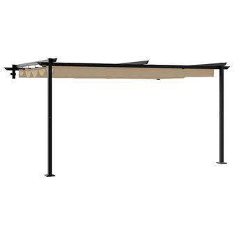 Wandgemonteerde Pergola Taupe Staal 2