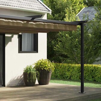 Wandgemonteerde Pergola Taupe Staal 3