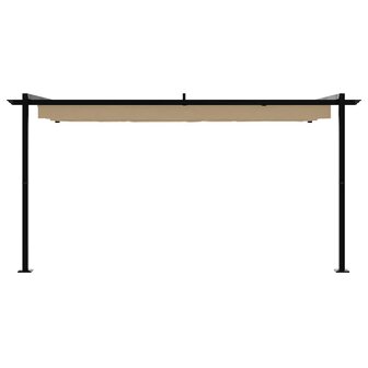 Wandgemonteerde Pergola Taupe Staal 4