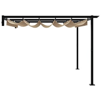 Wandgemonteerde Pergola Taupe Staal 5