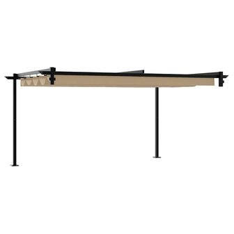Wandgemonteerde Pergola Taupe Staal 6