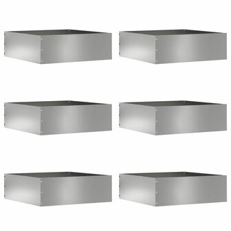 Tuinrand 6 pcs Zilver 40 x 40 x 13 cm Gegalvaniseerd staal 1