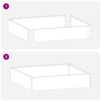 Tuinrand Wit 60 x 60 x 13 cm Staal 9