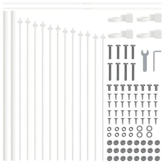Tuinhek Wit 170 x 140 cm Gepoedercoat staal 5