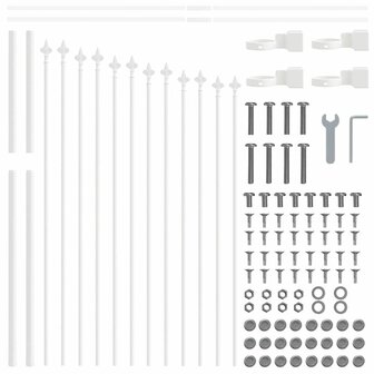 Tuinhek Wit 170 x 140 cm Gepoedercoat staal 5