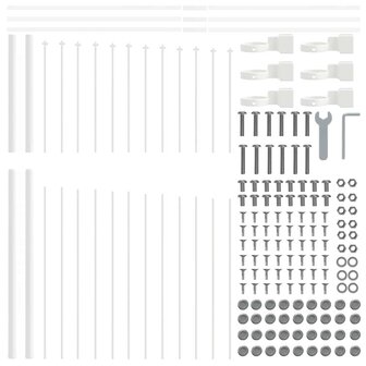 Tuinhek Wit 170 x 215 cm Gepoedercoat staal 5