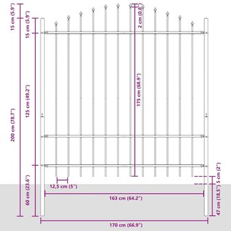 Tuinhek Wit 170 x 215 cm Gepoedercoat staal 7