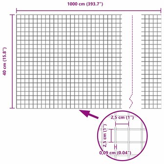 Gelaste draadhek Grijs 0.4 x 10 m 9