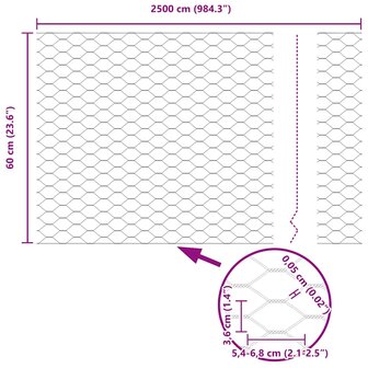 Hexagon Hek Zilver 0,6 x 25 m Gegalvaniseerd staal 9