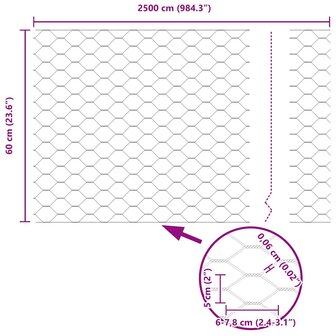 Hexagon Hek Zilver 0,6 x 25 m Gegalvaniseerd staal 9
