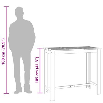 Tuinbartafel 120x60x105 cm massief acaciahout 7