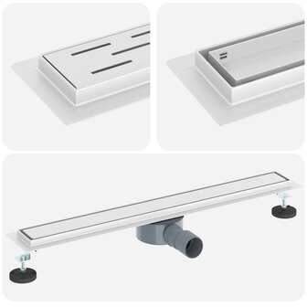 Doucheafvoer 2-in-1 met 360&deg; Sifon Zilver 70 cm 2