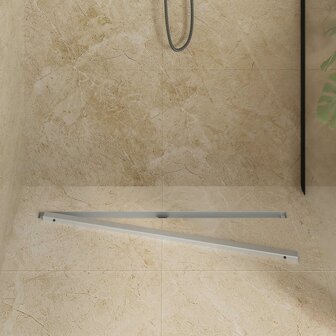 360&deg; Doucheafvoer Met Slank Model Zilver 90 cm 3