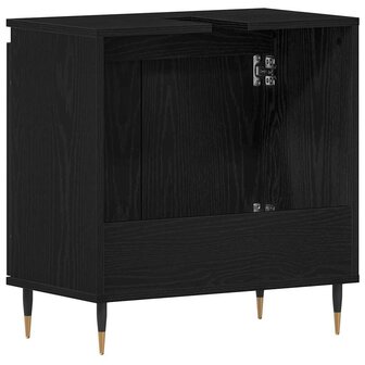 Badkamer wastafelkast Zwart Eiken 58 x 33 x 60 cm Bewerkt hout 8