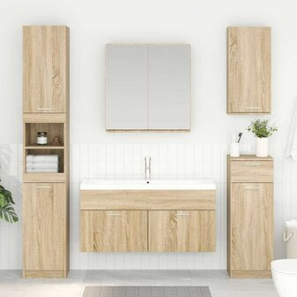 Wastafelkast met opslag met de deur Sonoma Eiken Bewerkt hout 1