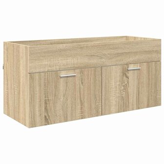 Wastafelkast met opslag met de deur Sonoma Eiken Bewerkt hout 2