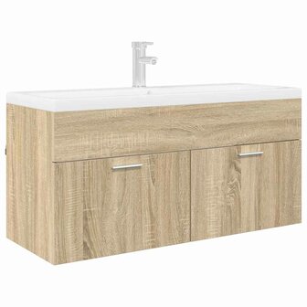 Wastafelkast met opslag met de deur Sonoma Eiken Bewerkt hout 3