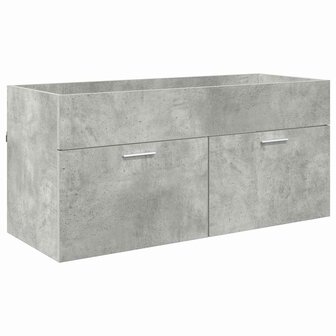 Wastafelkast met opslag met de deur Beton Grijs Bewerkt hout 2