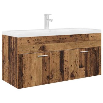 Wastafelkast met opslag met de deur Oudhout Bewerkt hout 3