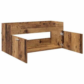 Wastafelkast met opslag met de deur Oudhout Bewerkt hout 5