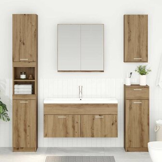 Wastafelkast met opslag met de deur Artisan Eiken Bewerkt hout 1