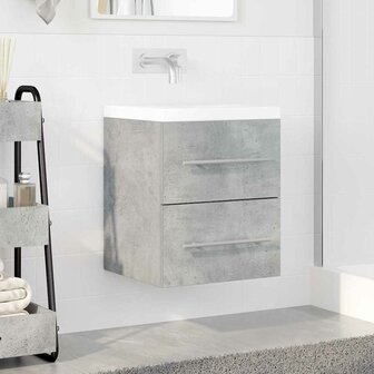 Wastafelkast Beton Grijs 38,5 x 41 x 48 cm Bewerkt hout 4