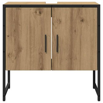 Badkamermeubelset Wandgemonteerd 2 pcs Bruin Bewerkt hout 8