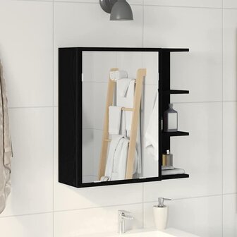 Badkamer spiegelkast met plank Zwart Eiken 62,5 x 20,5 x 64 cm 1