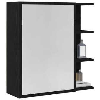Badkamer spiegelkast met plank Zwart Eiken 62,5 x 20,5 x 64 cm 3