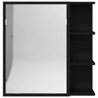 Badkamer spiegelkast met plank Zwart Eiken 62,5 x 20,5 x 64 cm 7