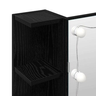 Spiegelkast Zwart Eiken 70 x 16,5 x 60 cm Bewerkt hout 8