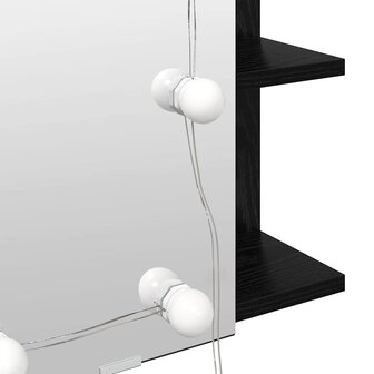 Spiegelkast Zwart Eiken 70 x 16,5 x 60 cm Bewerkt hout 9
