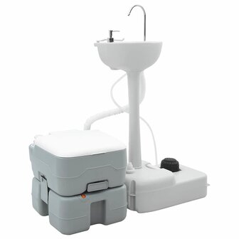 Camping Toilet Set 2 pcs Grijs 50,5 x 33 x 103 cm 1