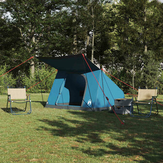 Camping Tent met dak met opslag Blauw 223 x 163 x 130 cm taft 1