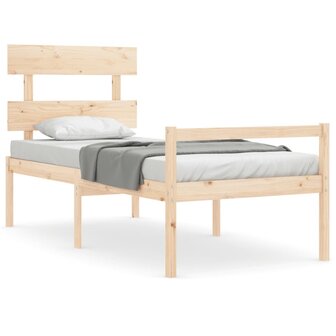 Seniorenbed met hoofdbord massief hout 2