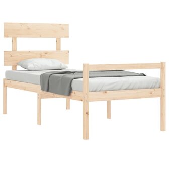Seniorenbed met hoofdbord massief hout 4
