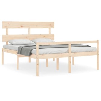 Seniorenbed met hoofdbord massief hout 160x200 cm 2