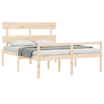 Seniorenbed met hoofdbord massief hout 160x200 cm 4