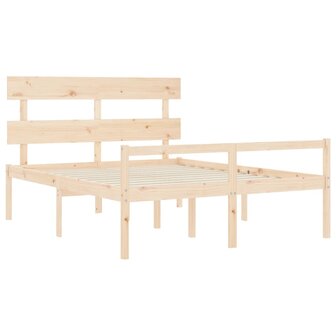 Seniorenbed met hoofdbord massief hout 160x200 cm 5