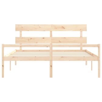 Seniorenbed met hoofdbord massief hout 200x200 cm 6