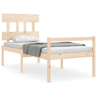 Seniorenbed met hoofdbord massief hout 2
